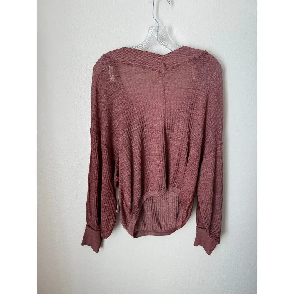 NWT Free People Southside Thermal Top Cinnamon Size Small